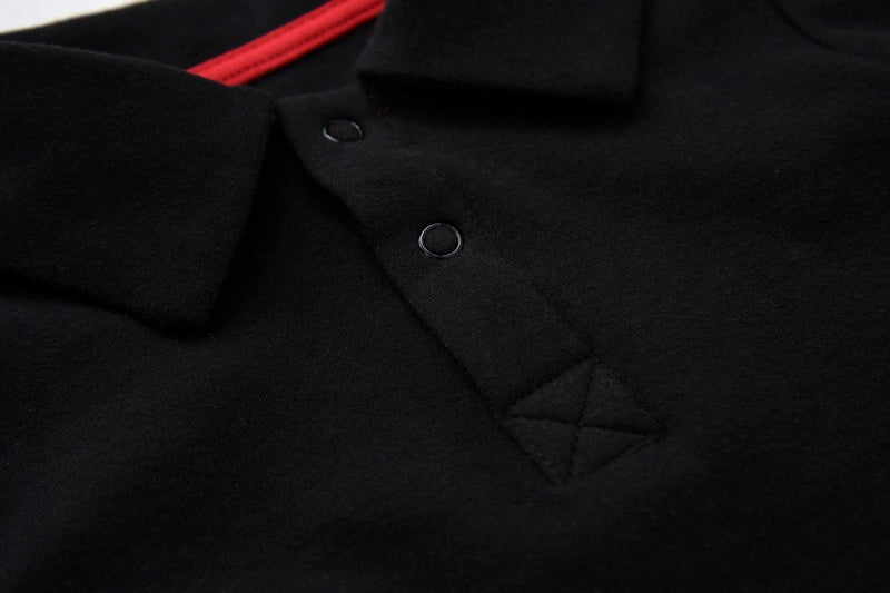 Teach Leanbh Infant Baby Polo Bodysuit Cotton Long Sleeve Pure Color Shirt 3-24 Months (24 Months, Red) - Image 3